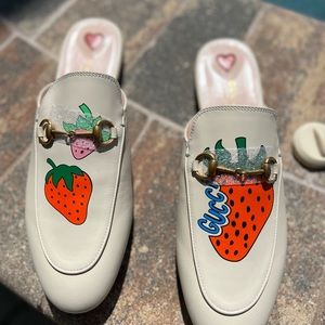 Gucci Princetown horsebit strawberry mule